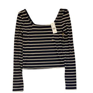 Pacsun basics blue, yellow, and white stripped t-shirt